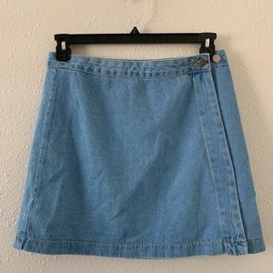 F21 Denim wrap mini skirt